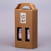 红酒盒纸盒葡萄酒盒子白酒，包装盒纸袋手提酒袋，双瓶装牛皮纸
