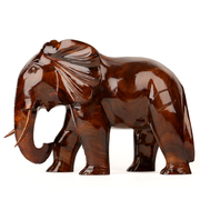木雕大象 红木玄关客厅工艺品 大号40本色 实木象摆件