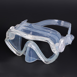 防水防雾游泳镜女男浮潜水镜，呼吸管套装护鼻一体面镜大框游泳眼镜