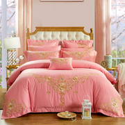 婚庆四件套粉色结婚床品被套被套床盖床罩四件套床上用品六七