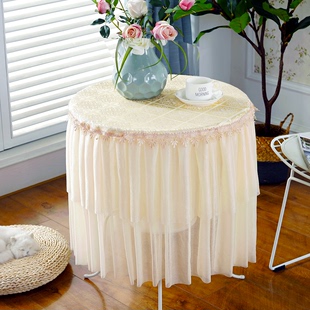 蕾丝小圆桌布布艺欧式餐桌布圆形台布茶几布长方形盖巾布简约定制