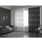 个性窗帘定制简约创意清新北欧字母，黑白客厅飘窗户服装店铺半遮光