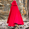 冬装加厚披风外套文艺大红色，巫师帽大摆超长款斗篷毛呢复古大衣女