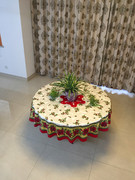 创意圣诞花提花圆台布欧式田园风格布艺餐厅装饰盖布会议桌布