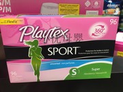 加拿大playtex sport倍得适运动游泳导管卫生棉条96支姨妈卫生巾