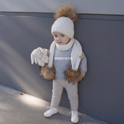 儿童貉子毛球帽子宝宝，针织帽秋冬婴儿3-612个月，毛线帽1-5岁小孩潮
