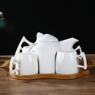 欧式陶瓷创意咖啡杯套装 简约家用下午茶具茶壶杯子套具带托盘