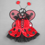 女孩七星瓢虫仙子带裆翅膀头饰万圣节儿童扮演服童装表演