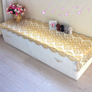 PVC镂空烫金桌布电视柜垫 桌旗茶几垫床头柜罩梳妆台盖布餐垫欧式