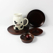 小木碟日式木果盘调味特色碟子木质创意骨碟木制餐具圆形盘子