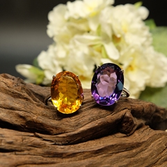 上市!超美紫水晶黄水晶耳环