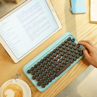 圆点蓝牙机械键盘 兼容三大系统青轴键盘 创意复古高颜值