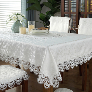 桌布布艺欧式蕾丝家用长方形，茶几布正方形台布，餐桌布椅垫椅套套装