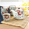 茶壶茶杯陶瓷一个壶五个杯日式釉下彩家用创意手绘釉下送礼茶壶