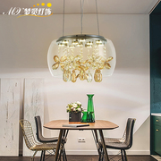 轻奢餐厅吊灯现代简约圆形，卧室水晶灯创意个性餐桌饭厅玻璃吊灯