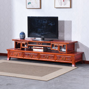 中式红木全实木明清仿古南榆木家具，双层电视柜组合视听柜