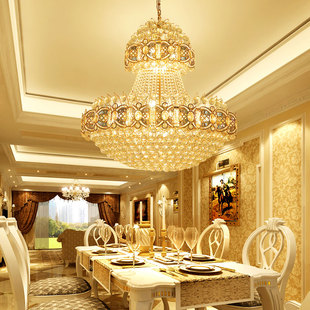 两层吊灯奢华高端水晶灯大气，跃层复式别墅客厅灯，简约欧式餐厅灯具