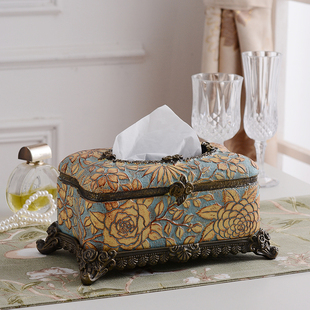 复古创意纸巾盒客厅欧式可爱茶几遥控器多功能收纳家用奢华抽纸盒