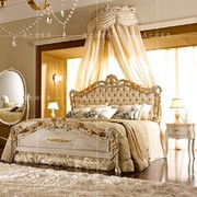 法式宫廷欧式新古典大床奢华布艺床双人床实木雕刻大床1.8米婚床