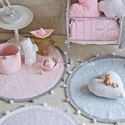 INS北欧圆形球球宝宝爬行毯儿童房软装摄影场景道具家居装饰地毯