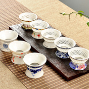 蜂窝玲珑镂空茶滤景德镇青花瓷陶瓷茶具不锈钢，滤茶器过滤器茶漏