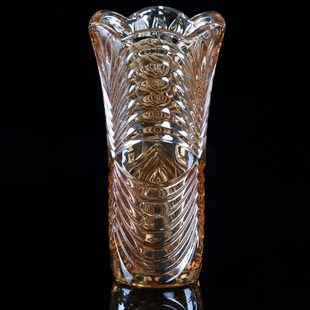 电镀金色花瓶水晶玻璃花瓶烟灰色，加厚插百合，鲜花欧式客厅摆设装饰