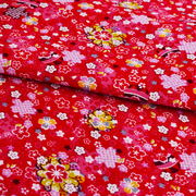 美作手工diy手工面料，和风绉布料细工花簪发饰，材料大红樱花鹿子