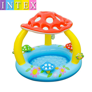 INTEX蘑菇遮阳充气戏水池游泳池波波球海洋球池婴幼儿玩沙池