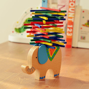 大象骆驼平衡木积木亲子，游戏儿童早教益智玩具，木制背棍叠叠高
