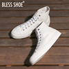 BLESS SHOE White series手工制作夏季白色高帮帆布鞋 男女小白鞋