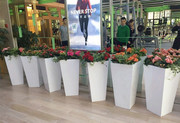 简约现代 时尚欧式落地花瓶 玻璃钢正方形大花瓶 酒店商场装饰