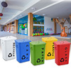 环保分类垃圾桶大号有盖可回收户外环卫收纳桶，果皮箱小区铁皮烤漆