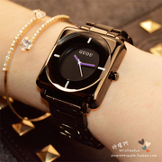 店主韩版霸气方形钢带手表 时尚合金钢女士时装表 潮表