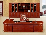 中式风格3.3米-3.8米圆弧形大班台大板桌大班桌老板桌办公桌H0236
