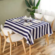 地中海条纹餐桌布餐垫，可黑白红白条纹，桌布帆布甜品台布盖布
