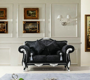 欧式实木沙发古典布艺，三人位客厅小户型，123组合沙发美容院沙发