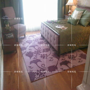 紫色美式乡村欧式田园叶子玄关床边厨房地垫客厅沙发茶几地毯定制