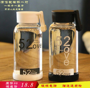 韩国创意玻璃杯男女学生简约清新水杯耐热便携随手杯情侣杯子一对