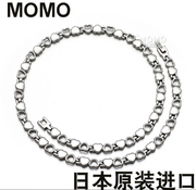 日本momo磁锗石纯钛项链功能，保健健康磁疗保健项链抗疲劳运动项链