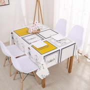 欧式田园棉麻美式圆桌布，长方形茶几桌布布艺客厅，餐桌布台布小清新