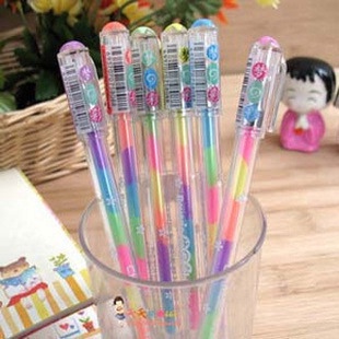 6支六色合一水粉笔梦彩粉彩笔，彩虹渐变黑卡，diy相册用记号笔彩色笔
