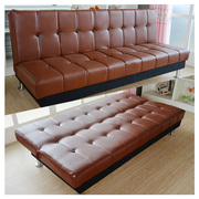 皮艺pu皮沙发三人皮革多功能，租房懒人折叠沙发，床两用单人床1.8米2