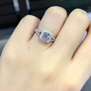 18K金钻戒结婚30分50分钻石女戒指1克拉求订结婚铂金显钻群镶