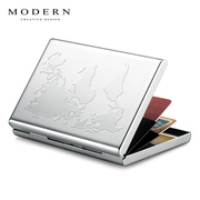 德国modern金属卡盒不锈钢钱夹，卡包创意防盗刷银行信用卡盒定制