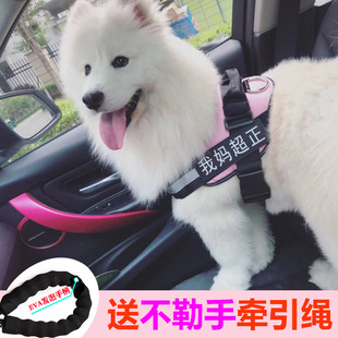 狗狗牵引绳胸背带中大型犬萨摩金毛狗链子，小型犬法斗背心式遛狗绳