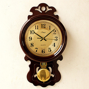 博古欧式挂钟豪华复古摆钟，客厅实木大号时钟表，墙钟壁钟摇摆钟
