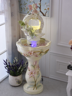 天使结婚礼物流水喷泉欧式摆件，落地客厅家居装饰品，水景创意养鱼缸