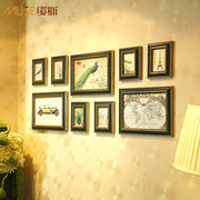 欧式相框墙组合创意美式复古挂墙沙发背景照片墙装饰免打孔客厅