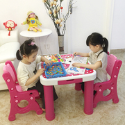 环保双层宝宝书桌幼儿园，学习桌椅幼儿，桌子儿童桌椅塑料桌
