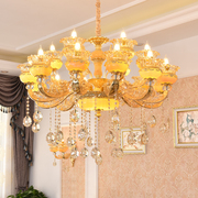 奢华天然玉石吊灯大气，欧式锌合金水晶客厅，灯led卧室餐厅灯具